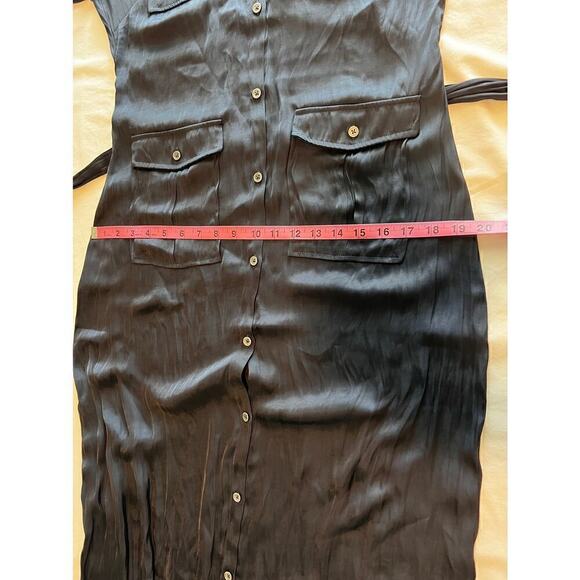 Madewell Women's Button-Front Utility Shirtdress in Satin Deep Indigo Size Small - Picture 13 of 16